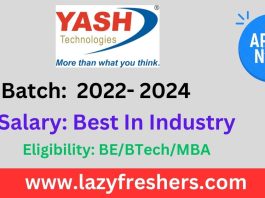 yash technologies Off Campus